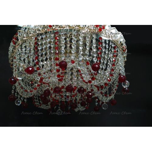 Люстра Водоворот Мария красная  в Новокузнецке Гусь Хрустальный