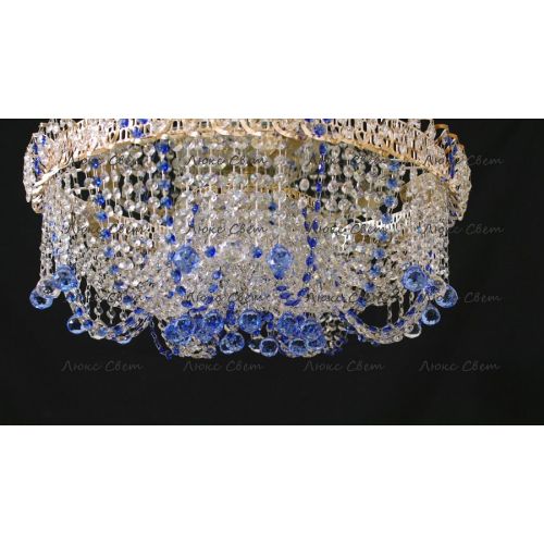 Люстра Водоворот Мария синяя в Новокузнецке Гусь Хрустальный