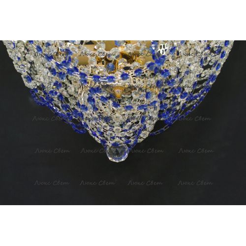 Люстра Водопад Роза синяя в Новокузнецке Гусь Хрустальный
