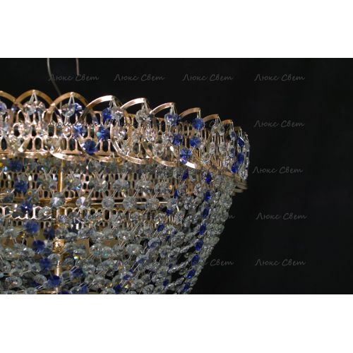 Люстра Водопад Роза синяя в Новокузнецке Гусь Хрустальный