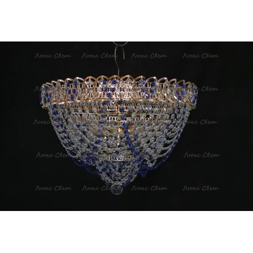 Люстра Водопад Роза синяя в Новокузнецке Гусь Хрустальный