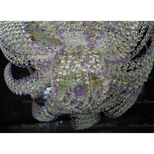 Люстра Космос № 2 фиолетовая в Новокузнецке Гусь Хрустальный