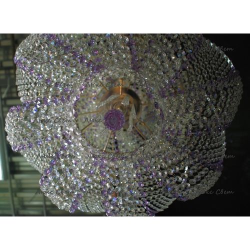 Люстра Космос № 2 фиолетовая в Новокузнецке Гусь Хрустальный