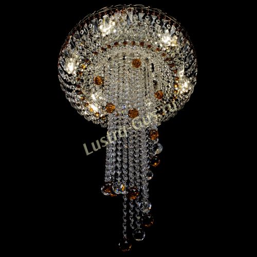 Люстра Анжелика №2 длинная шар 30 мм чайная  в Новокузнецке Гусь Хрустальный