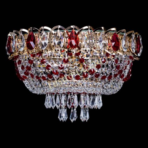 Люстра Астра Ажур красная в Новокузнецке Гусь Хрустальный