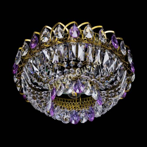 Люстра Астра Бутон №1 фиолетовая под бронзу в Новокузнецке Гусь Хрустальный