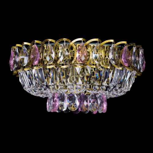 Люстра Астра Бутон №1 розовая под бронзу в Новокузнецке Гусь Хрустальный