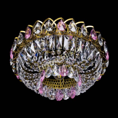 Люстра Астра Бутон №1 розовая под бронзу в Новокузнецке Гусь Хрустальный