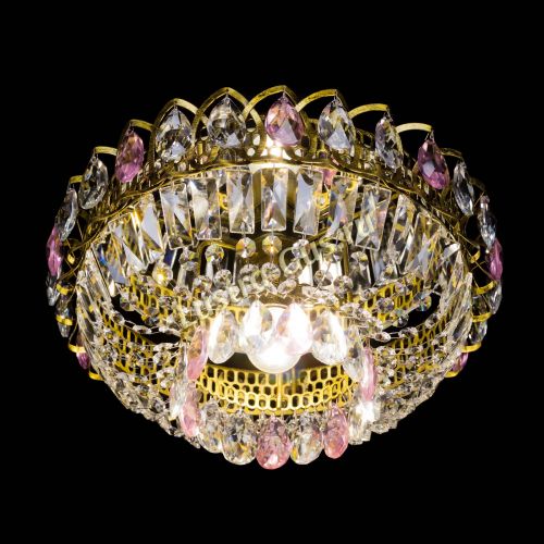 Люстра Астра Бутон №1 розовая под бронзу в Новокузнецке Гусь Хрустальный