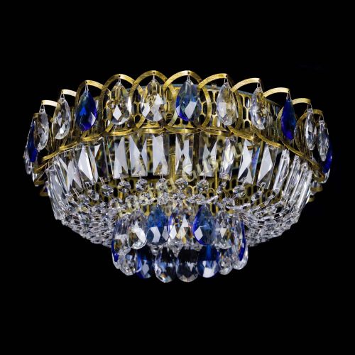 Люстра Астра Бутон №1 синяя под бронзу в Новокузнецке Гусь Хрустальный