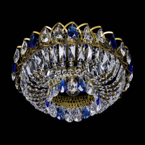 Люстра Астра Бутон №1 синяя под бронзу в Новокузнецке Гусь Хрустальный