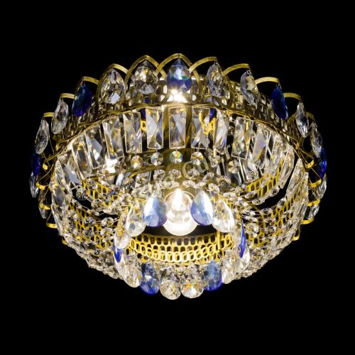 Люстра Астра Бутон №1 синяя под бронзу в Новокузнецке Гусь Хрустальный