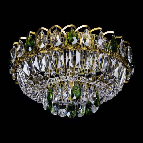 Люстра Астра Бутон №1 зеленая под бронзу в Новокузнецке Гусь Хрустальный