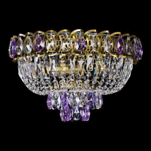 Люстра Астра Бутон №3 фиолетовая под бронзу в Новокузнецке Гусь Хрустальный