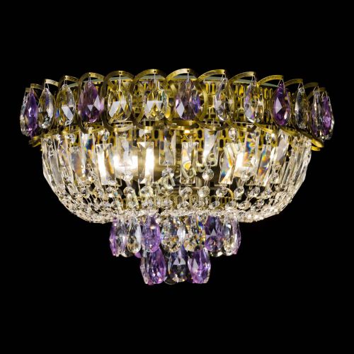 Люстра Астра Бутон №3 фиолетовая под бронзу в Новокузнецке Гусь Хрустальный