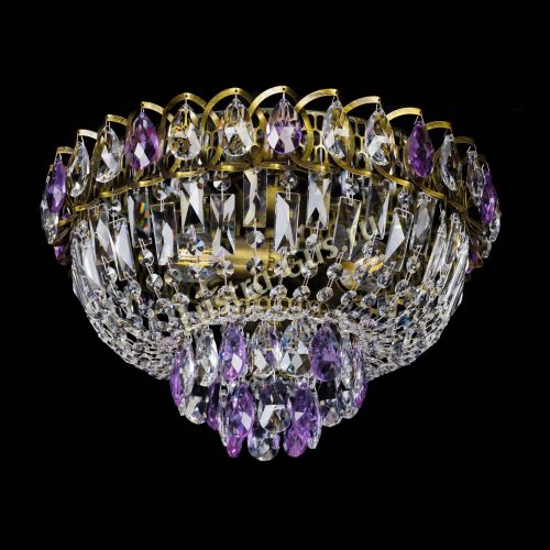 Люстра Астра Бутон №3 фиолетовая под бронзу в Новокузнецке Гусь Хрустальный