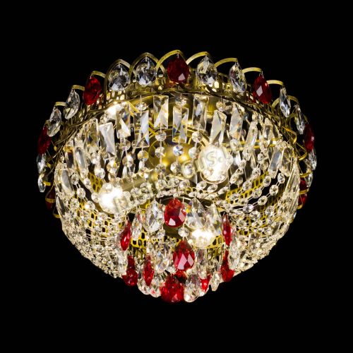 Люстра Астра Бутон №3 красная под бронзу в Новокузнецке Гусь Хрустальный