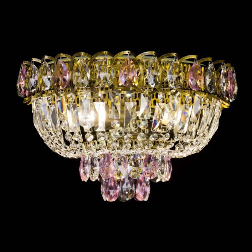 Люстра Астра Бутон №3 розовая под бронзу в Новокузнецке Гусь Хрустальный