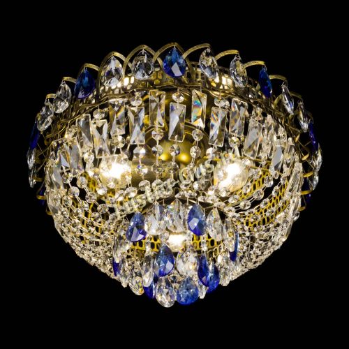 Люстра Астра Бутон №3 синяя под бронзу в Новокузнецке Гусь Хрустальный