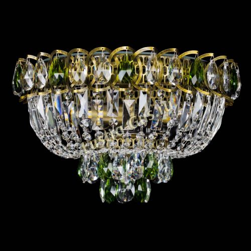 Люстра Астра Бутон №3 зеленая под бронзу в Новокузнецке Гусь Хрустальный