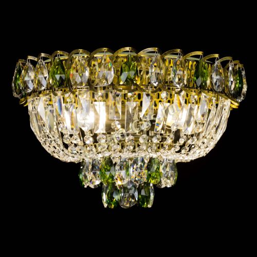 Люстра Астра Бутон №3 зеленая под бронзу в Новокузнецке Гусь Хрустальный