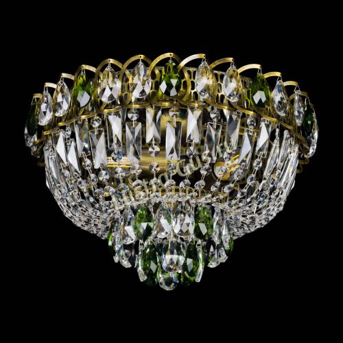 Люстра Астра Бутон №3 зеленая под бронзу в Новокузнецке Гусь Хрустальный