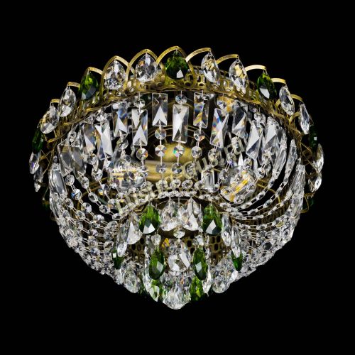 Люстра Астра Бутон №3 зеленая под бронзу в Новокузнецке Гусь Хрустальный