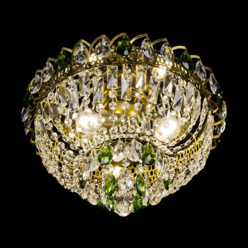 Люстра Астра Бутон №3 зеленая под бронзу в Новокузнецке Гусь Хрустальный