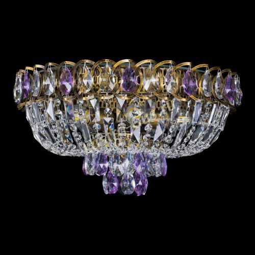 Люстра Астра Бутон №5 фиолетовая под бронзу в Новокузнецке Гусь Хрустальный