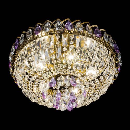 Люстра Астра Бутон №5 фиолетовая под бронзу в Новокузнецке Гусь Хрустальный