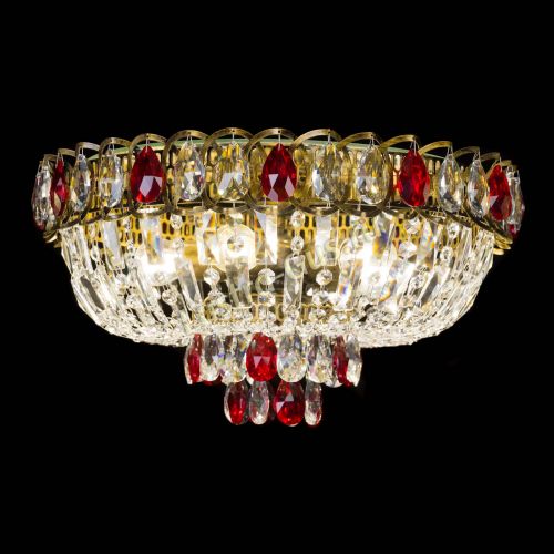 Люстра Астра Бутон №5 красная под бронзу в Новокузнецке Гусь Хрустальный