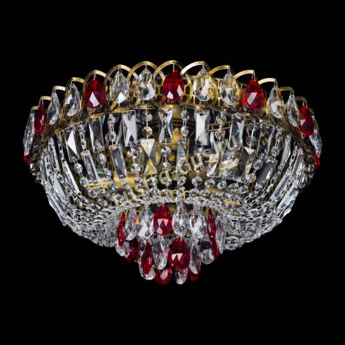 Люстра Астра Бутон №5 красная под бронзу в Новокузнецке Гусь Хрустальный