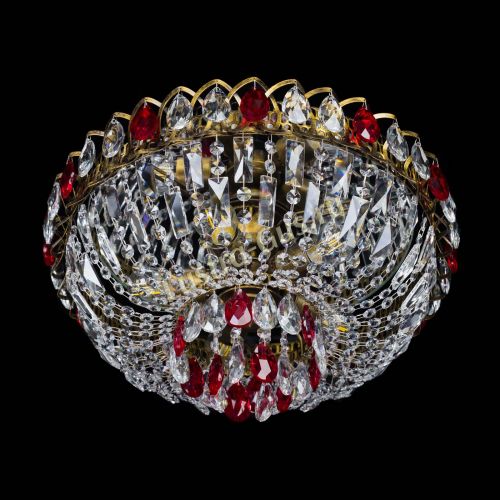 Люстра Астра Бутон №5 красная под бронзу в Новокузнецке Гусь Хрустальный