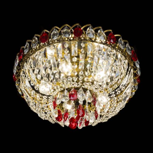 Люстра Астра Бутон №5 красная под бронзу в Новокузнецке Гусь Хрустальный