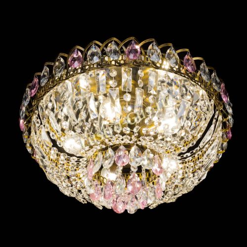 Люстра Астра Бутон №5 розовая под бронзу в Новокузнецке Гусь Хрустальный