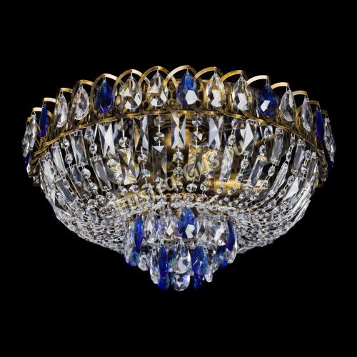 Люстра Астра Бутон №5 синяя под бронзу в Новокузнецке Гусь Хрустальный