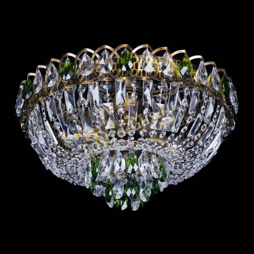 Люстра Астра Бутон №5 зеленая под бронзу в Новокузнецке Гусь Хрустальный