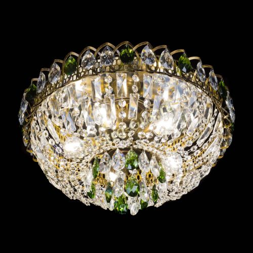 Люстра Астра Бутон №5 зеленая под бронзу в Новокузнецке Гусь Хрустальный