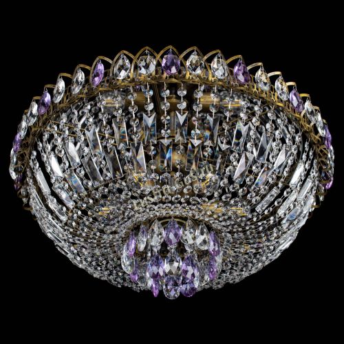 Люстра Астра Бутон №6 под бронзу Фиолетовая в Новокузнецке Гусь Хрустальный