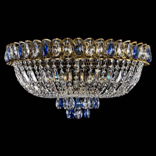 Люстра Астра Бутон №6 под бронзу Синяя в Новокузнецке Гусь Хрустальный