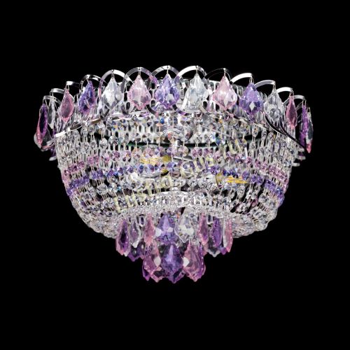 Люстра Астра дубик ровозо-фиолетовая в Новокузнецке Гусь Хрустальный