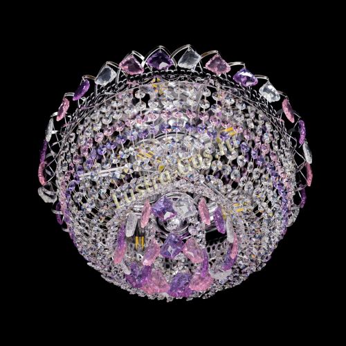 Люстра Астра дубик ровозо-фиолетовая в Новокузнецке Гусь Хрустальный