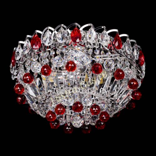 Люстра Астра Шар №3 Красная в Новокузнецке Гусь Хрустальный