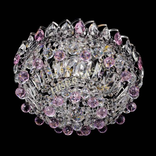 Люстра Астра Шар №3 Розовая в Новокузнецке Гусь Хрустальный