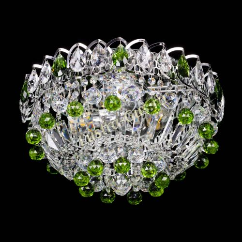 Люстра Астра Шар №3 Зеленая в Новокузнецке Гусь Хрустальный