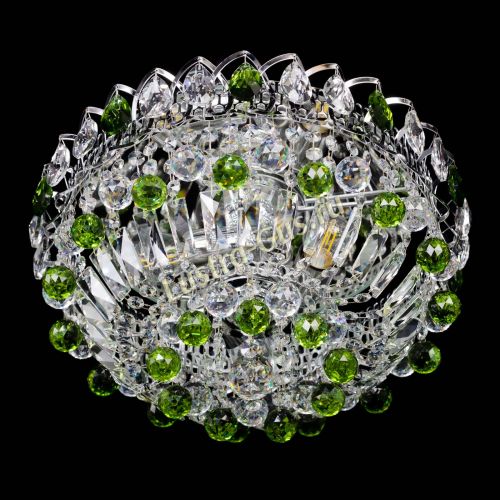 Люстра Астра Шар №3 Зеленая в Новокузнецке Гусь Хрустальный