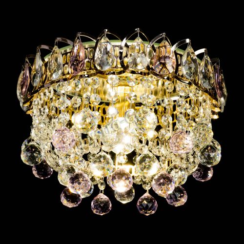 Люстра Астра Шар розовая в Новокузнецке Гусь Хрустальный