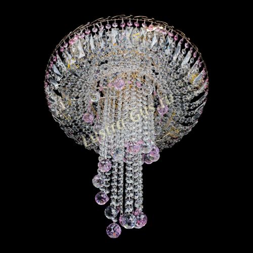 Люстра Диана №6 Шар 30 розовая в Новокузнецке Гусь Хрустальный