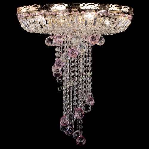 Люстра Диана №6 Шар 40 розовая в Новокузнецке Гусь Хрустальный
