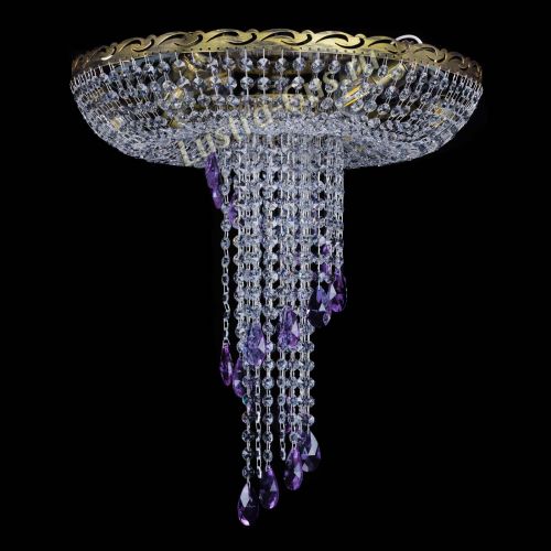 Люстра Диана №6 журавлик фиолетовая под бронзу  в Новокузнецке Гусь Хрустальный